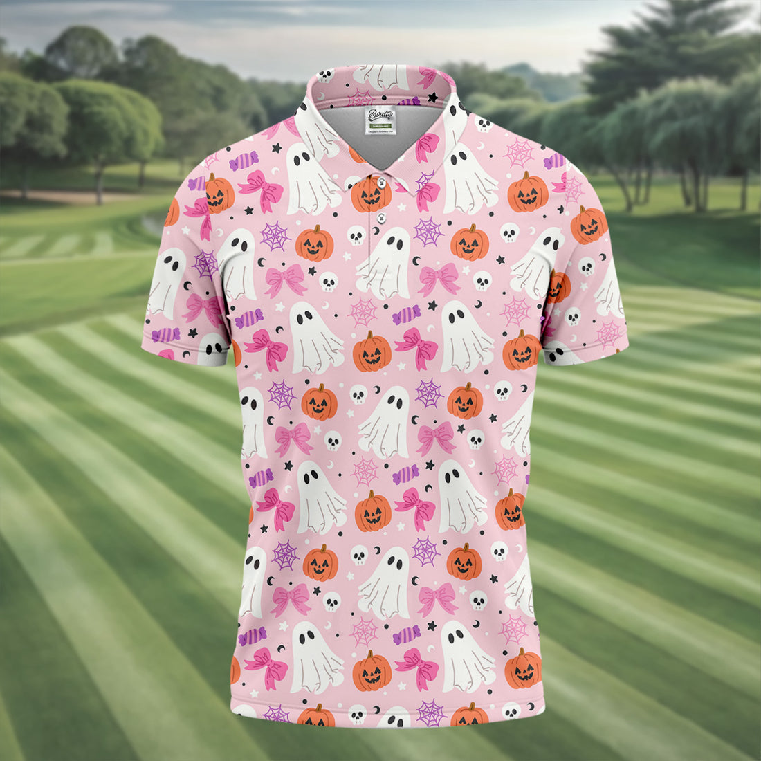 Ghost Coquette Candy Halloween Fun Golf Shirts For Men, Golfing Apparel, Golf Shirts For Men