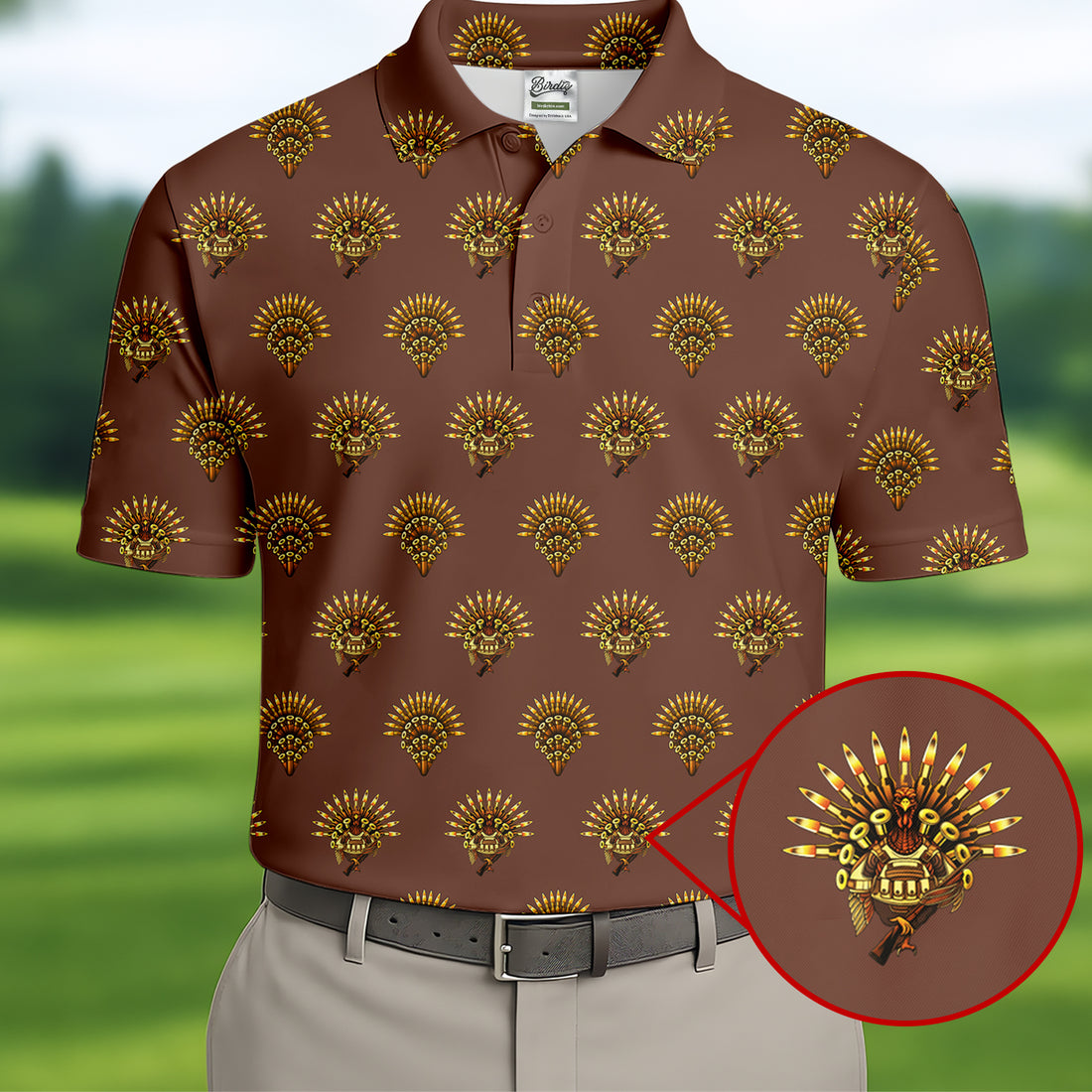 Army Turkey Thanksgiving Golf Tops For Men, Fun Golf Shirts For Men, Christmas Golf Shirt, Polo Shirts For Men