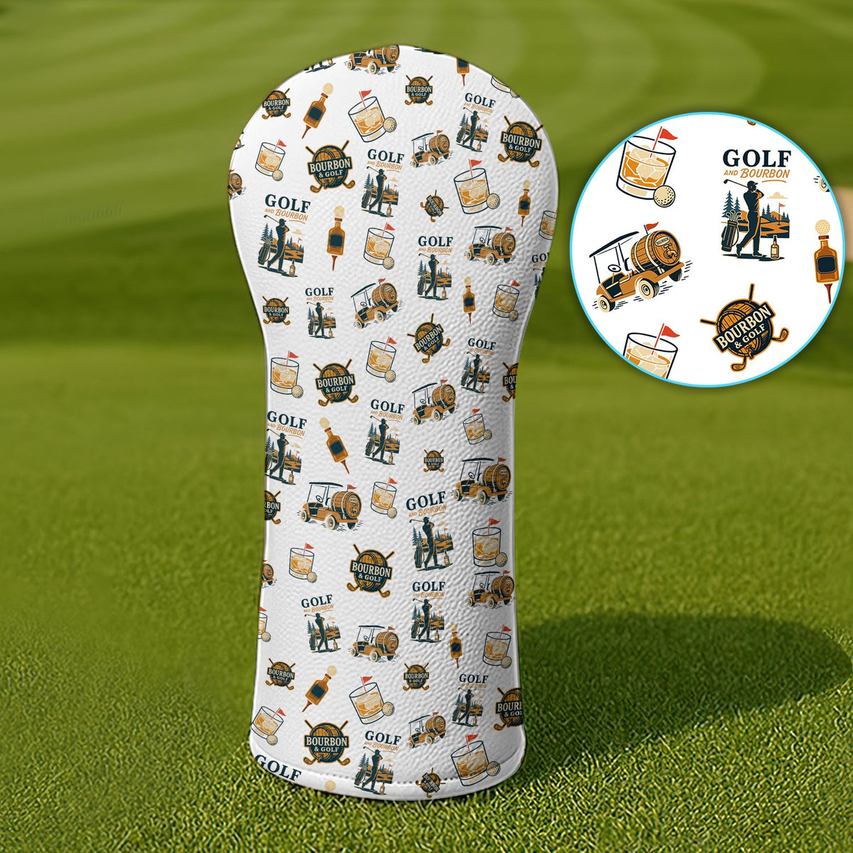 Bourbon And Golf Vintage Golf Head Cover - Funny Golf Gift - View 5