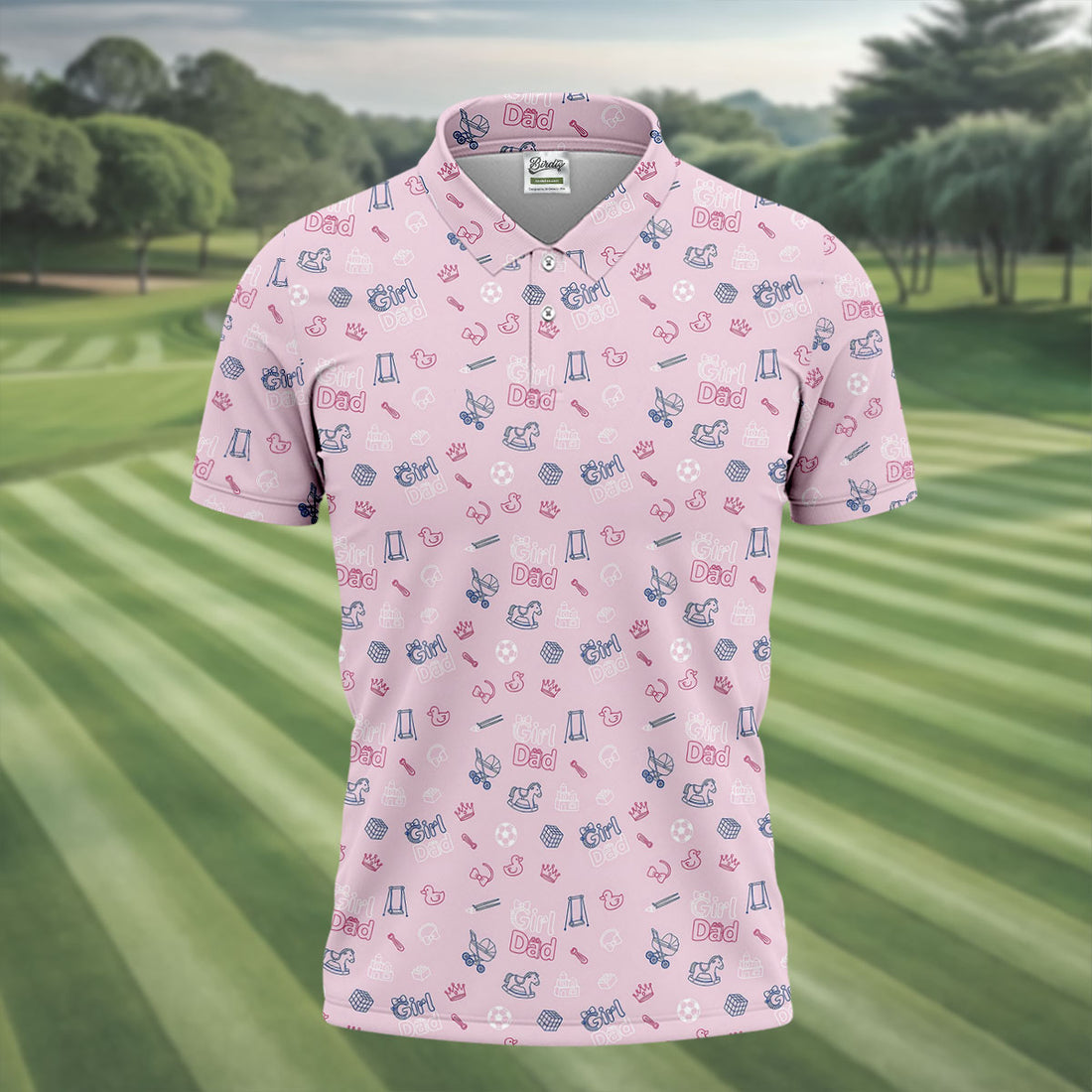 Girl Dad Father's Day Golf Shirt, Cute Golf Outfit, Polo Shirts For Men, Golf Gift For Dad