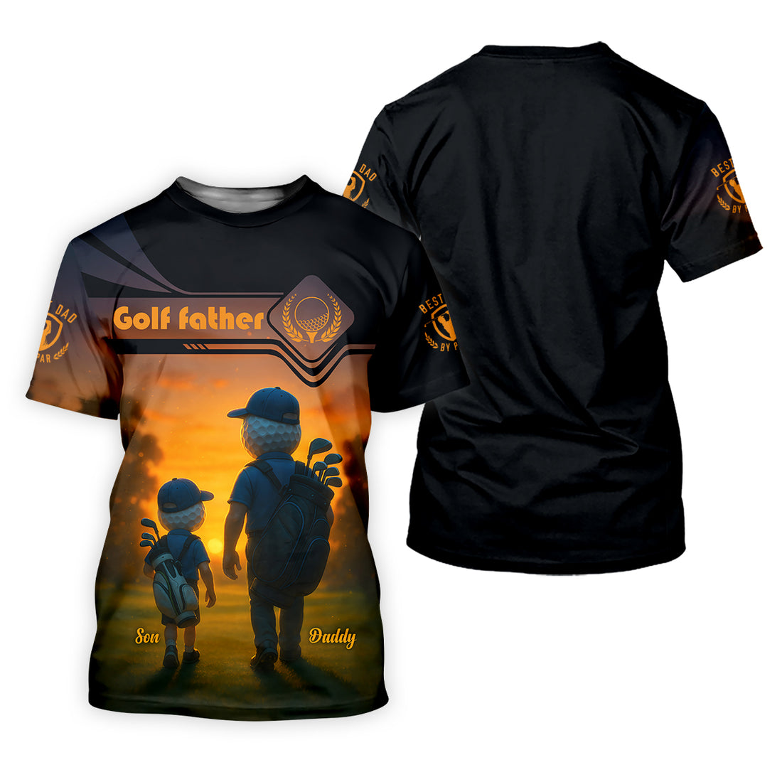 Golf Father Custom Men's Golf Polo Shirt, Funny Golf Shirt, Christmas Golf Gift