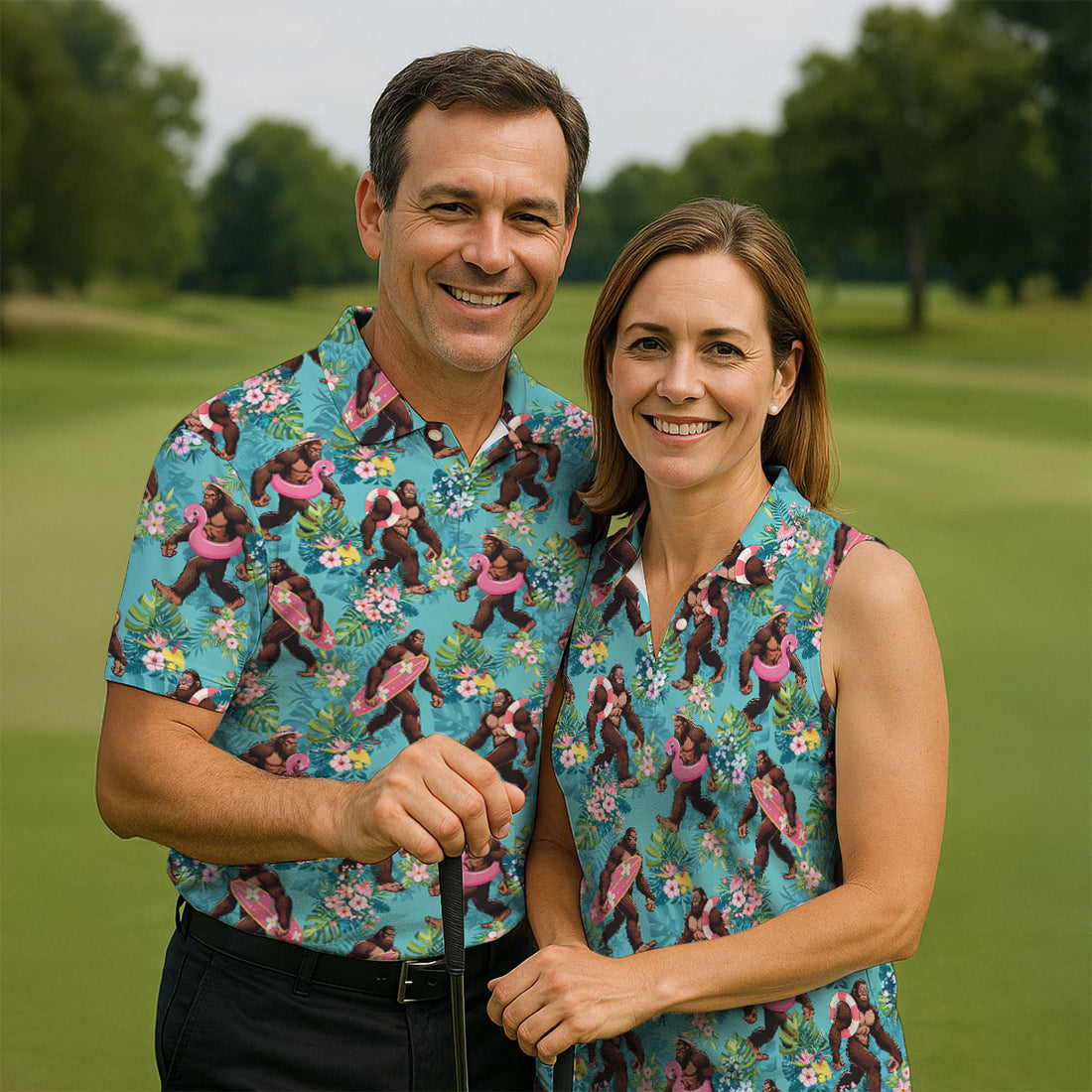 Funny Bigfoot Golf Shirt, Cute Golf Outfit, Womens Golf Polo, Golf Polo For Women