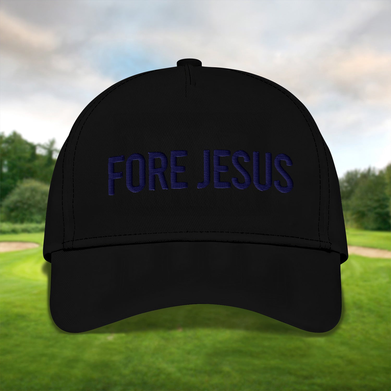 Fore Jesus Navy Embroidered Baseball Cap, Funny Dad Hat, Christmas Gol ...