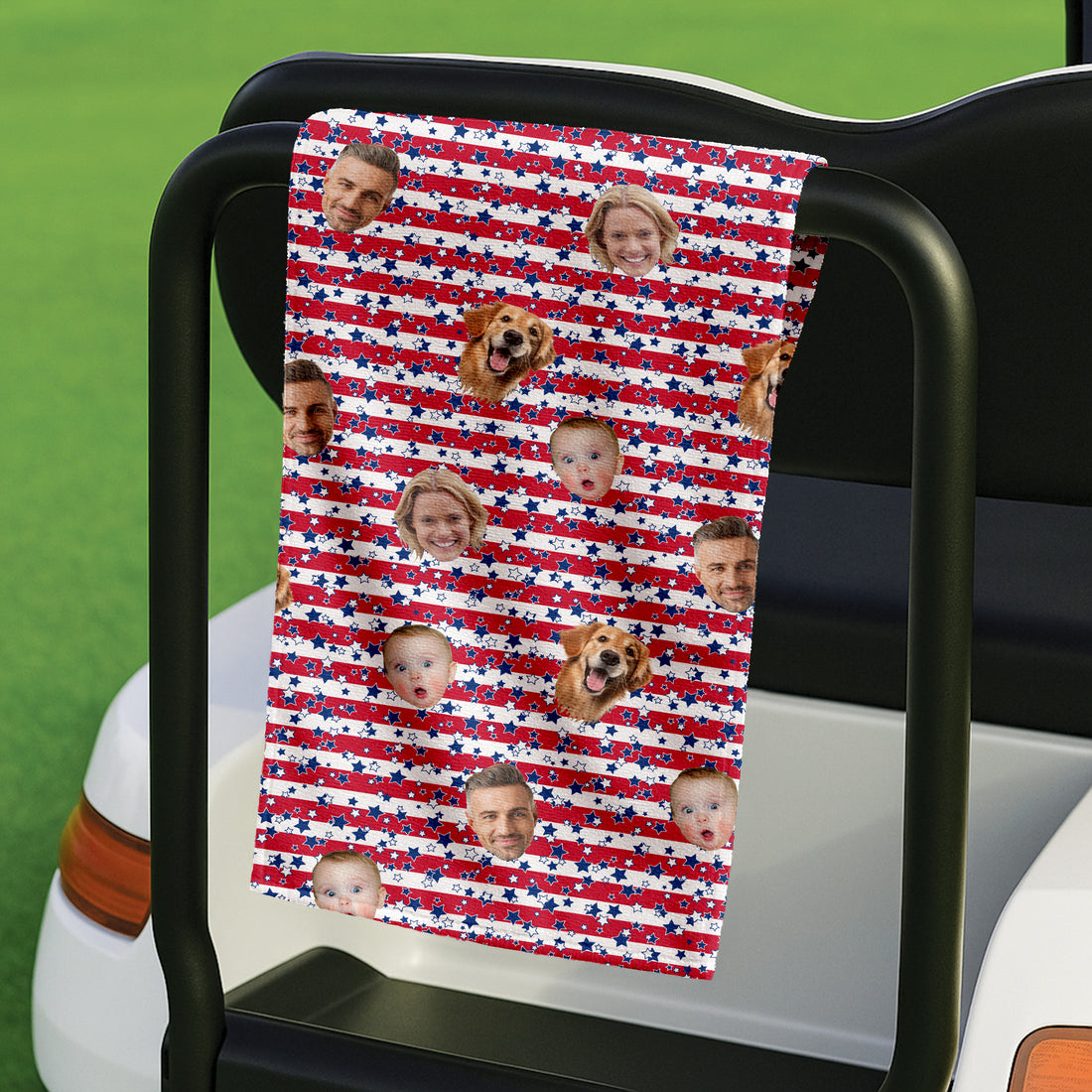 Custom Face Microfiber Waffle Small Funny Golf Towel, Golf Rag, Cool Golf Towel, Best Gift For Golfers