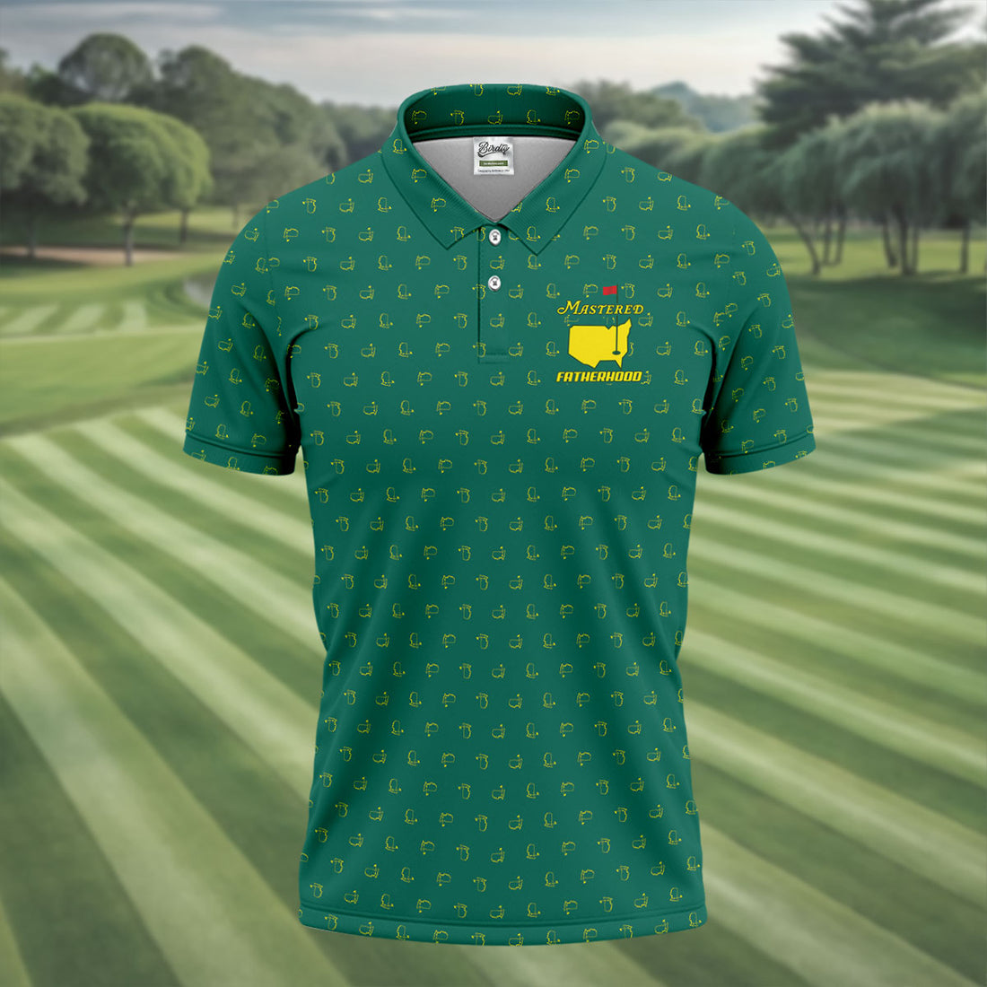 Mastered Fatherhood Masters Tournament Dark Green Golf Shirt, Golf Shirts For Men, Golf Presents For Dad
