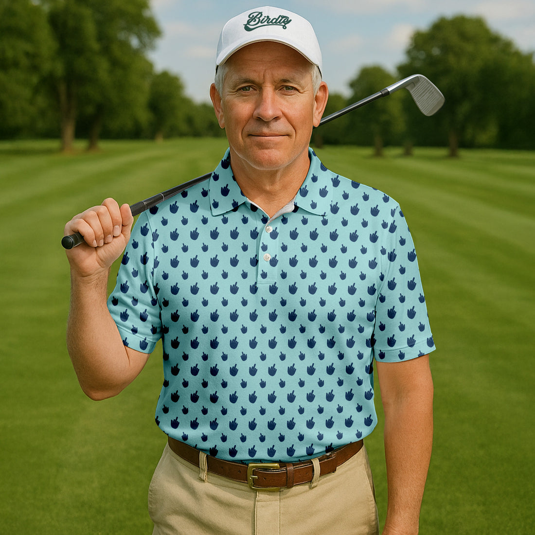 Middle Finger Funny Golf Polo Shirt, Gift For Golfers, Golf Gift For Him