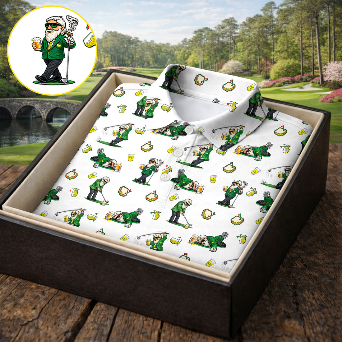 Funny Beer Pimento Cheese The Masters White Golf Shirt, Golf Shirts For Men, Polo Shirts For Men