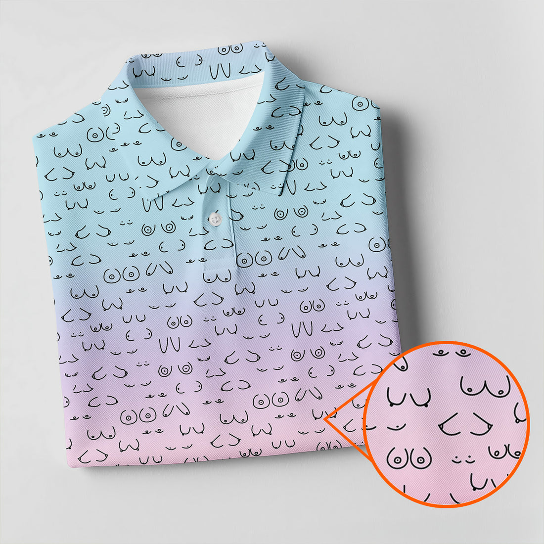 Funny Adult Humor Ombre Golf Shirt, Fun Men's Golf Polos, Polo Shirts For Men, Golf Gift For Him