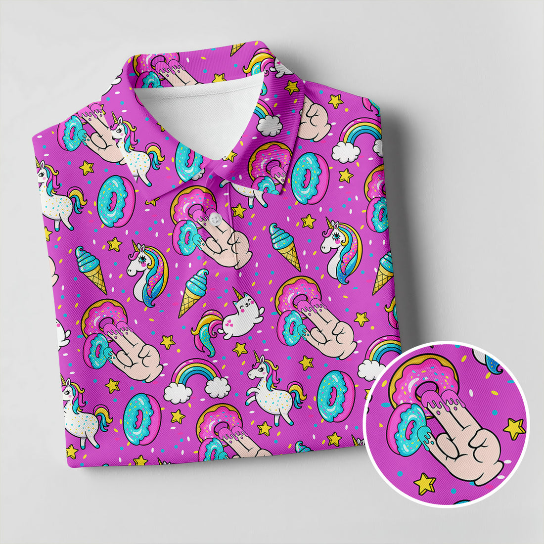 Funny Donut Fingers Pink Adult Humor Women Golf Shirts, Ladies Golf Shirt, Valentines Golf Gift