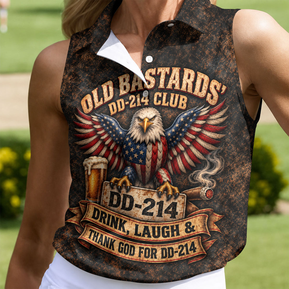 Old Bastards DD-214 Club Eagle Golf Polo Shirt, Womens Golf Polo, Veterans Day Shirt