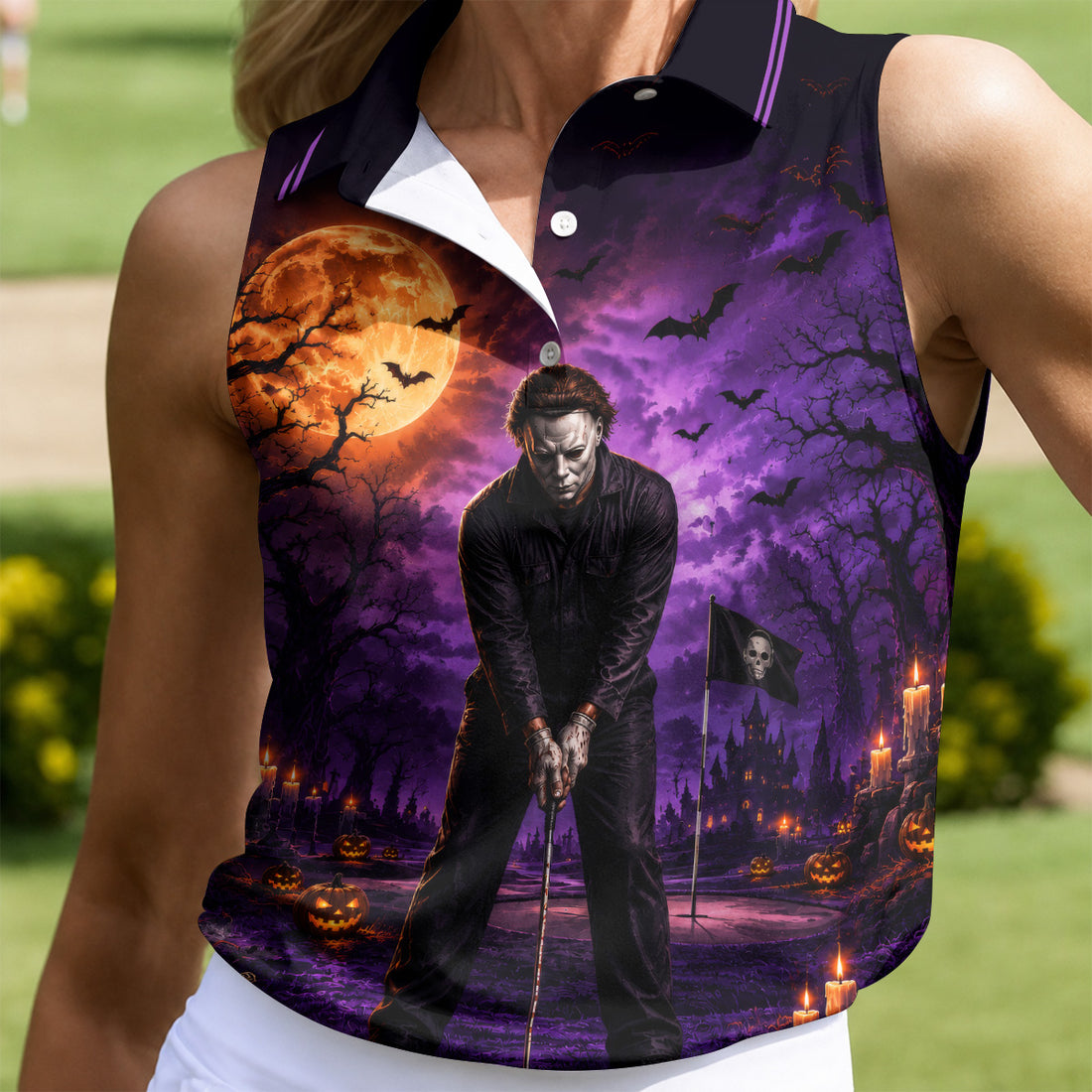 You Can't Kill The Bogeyman Halloween Polo Shirt, Printed Golf Shirt, Ladies Golf Tops