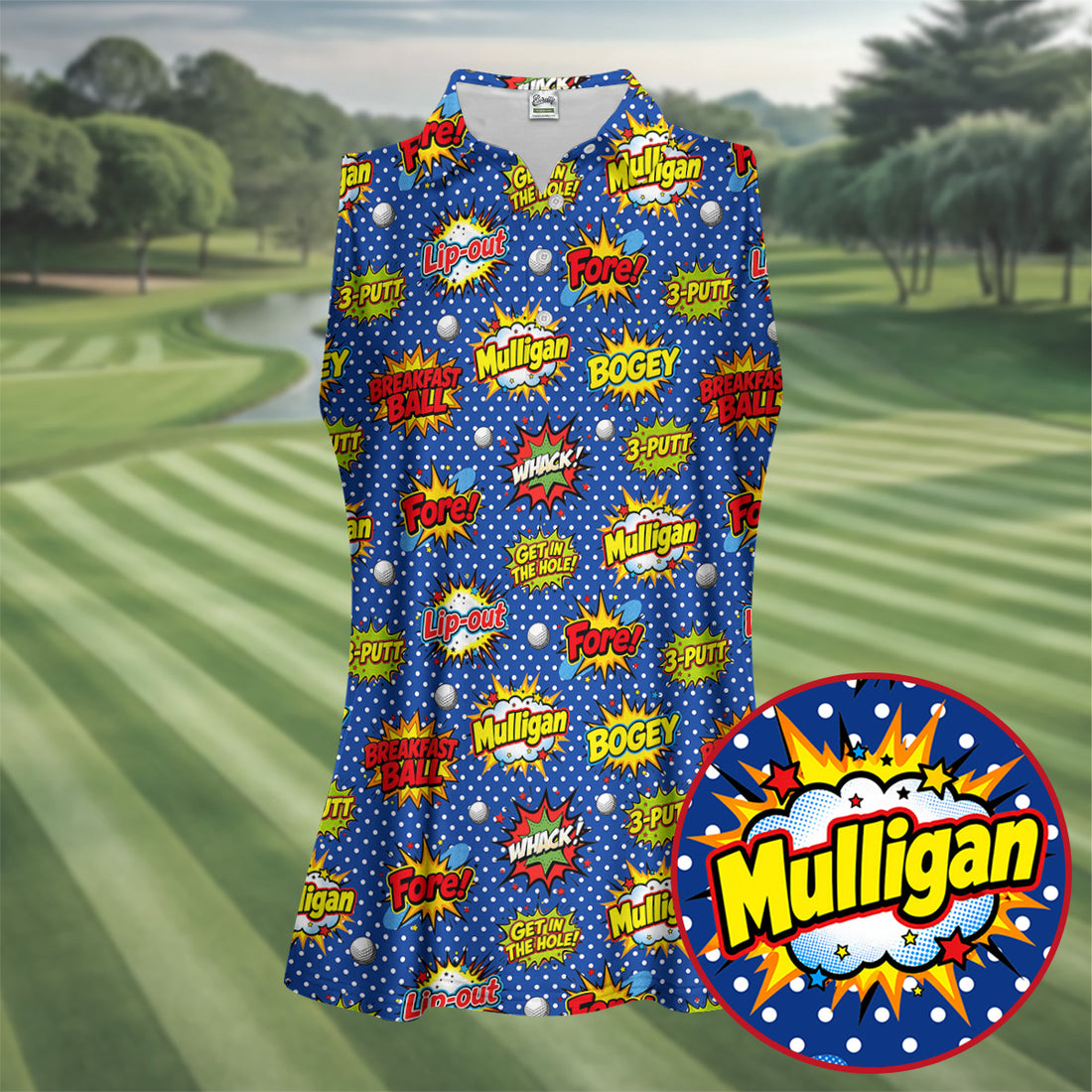 Funny Comic Pop Art Golf Shirt, Hawaiian Golf Shirt, Golf Shirts For Womens