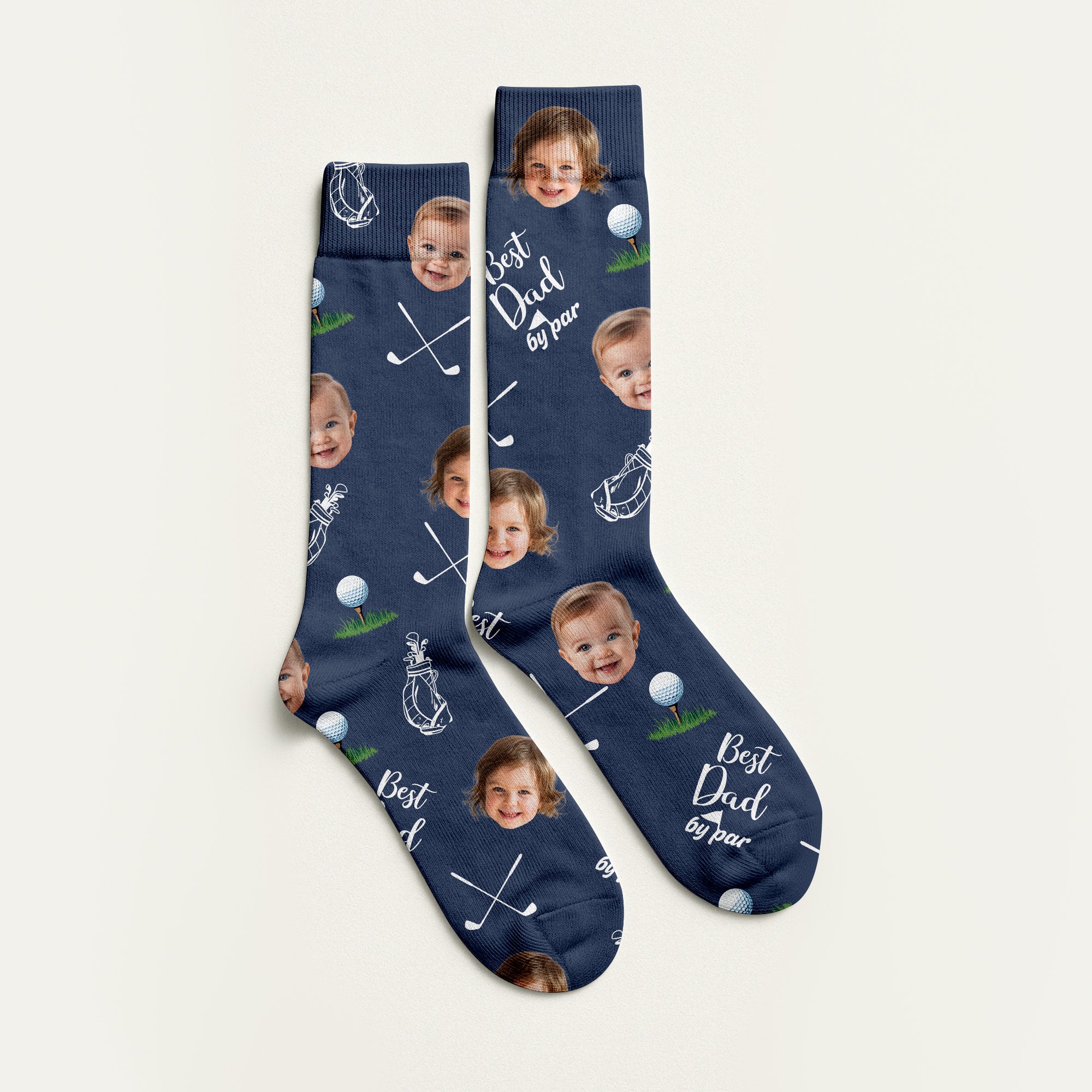 BirdieTee custom face golf socks fabric detail