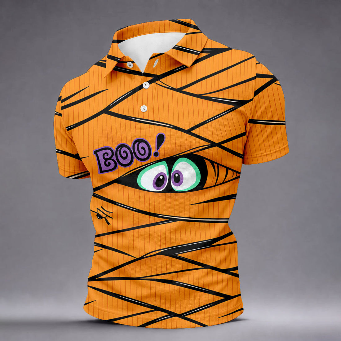 Boo Mummy Halloween Horror Character Polo Shirt, Polo Shirts For Men, Printed Golf Shirts