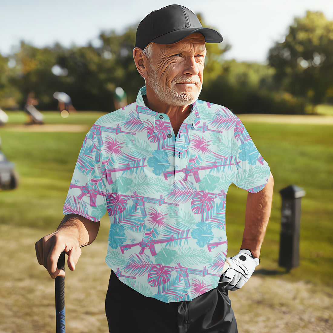 Funny Army Golf Polo Shirt, Golfing Apparel, Mens Golf Gift, Funny Golf Polos