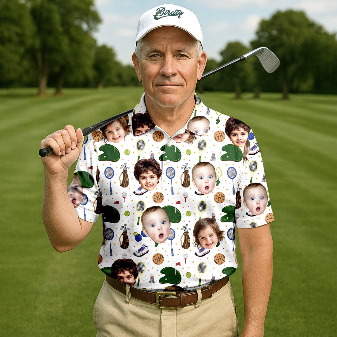 Custom Face Kids Photo, Custom Face Shirt, Funny Polo Golf Shirt, Christmas Golf Gift