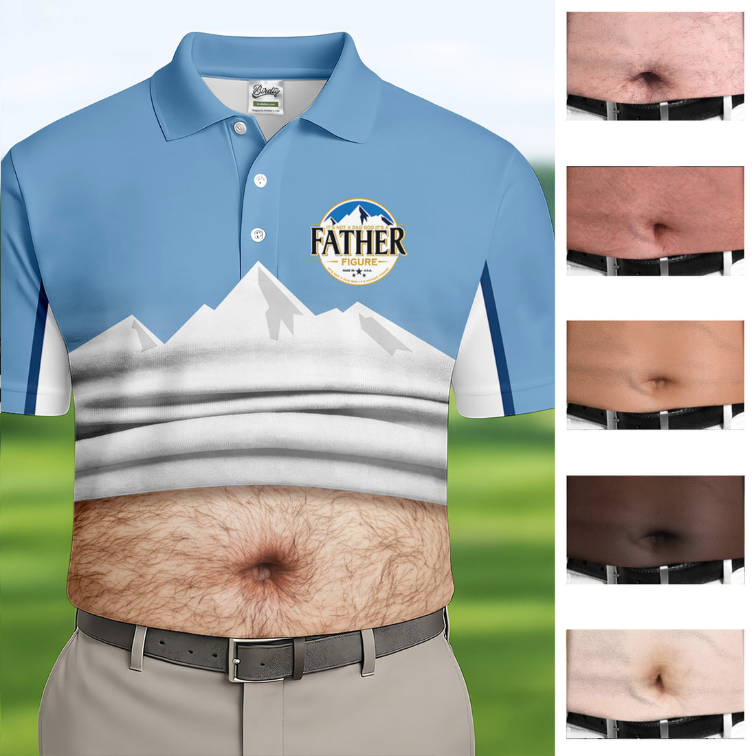 It's Not A Dad Bod It's A Father Figure Men's Funny Golf Polo Shirts, Father's Day Golf Shirt, Golf Gift For Dad