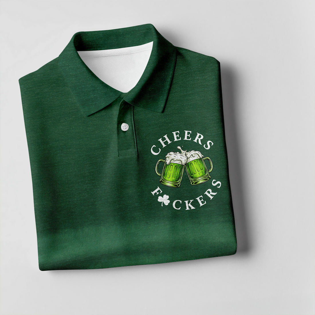 St Patrick's Day Cheers Men's Funny Golf Shirts, Polo Shirts For Men, Golf Shirts For Men