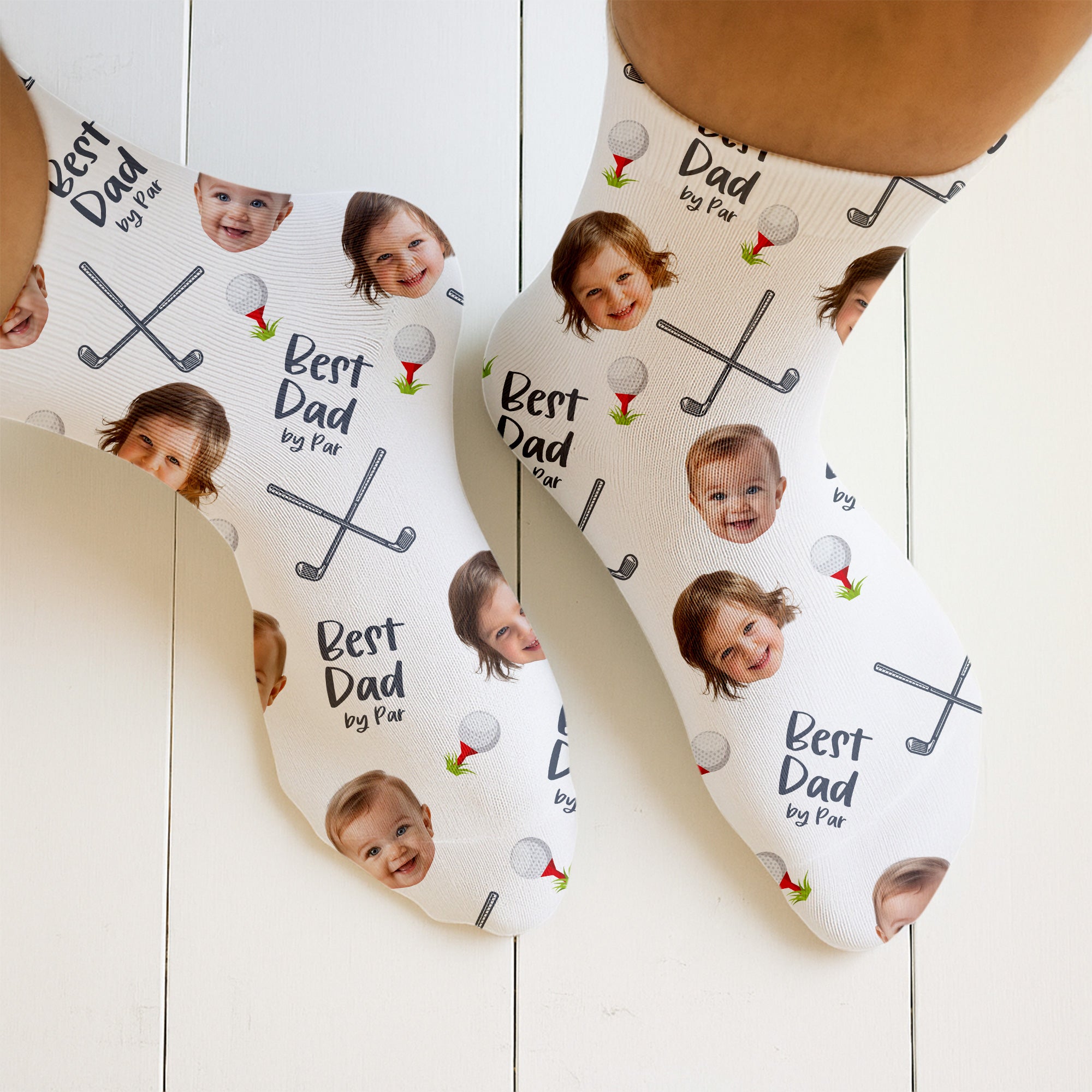 Best Dad By Par Socks, Custom Face Socks, Funny Golf Socks, Fun Socks ...