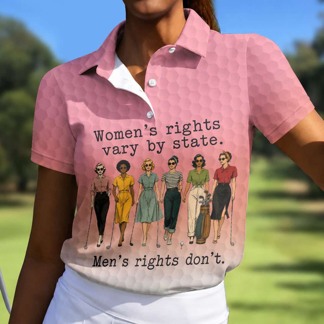 Women's Rights Vary By State Funny Golf Polo Shirt, Women's Golf Polo, Golf Tops For Women