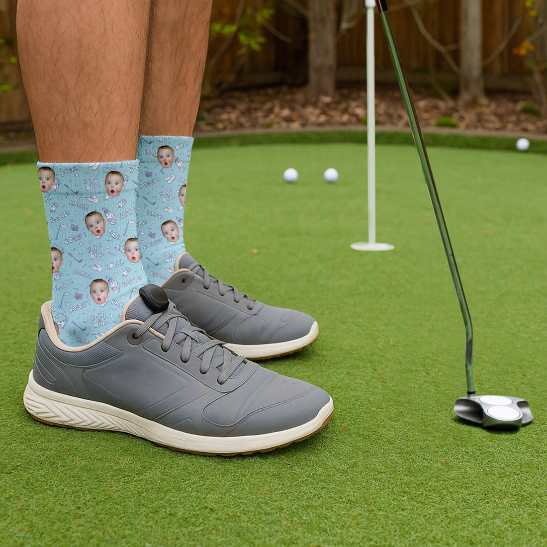 Socks With Faces, Fun Socks For Men, Golf Socks For Dad, Custom Father's Day Gift