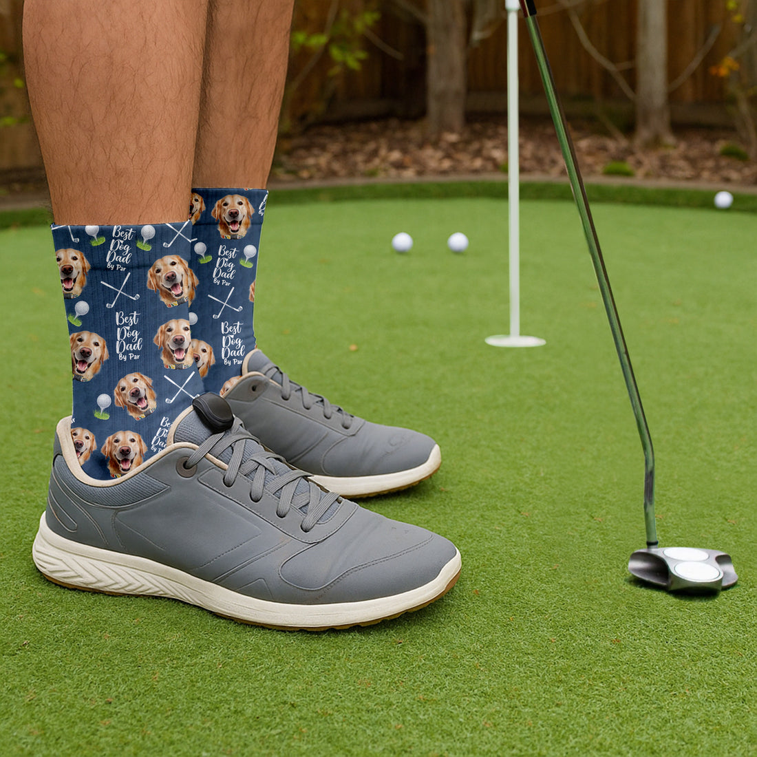 Best Dog Dad By Par Socks, Socks With Dog Face, Custom Pet Socks, Funny Crew Socks, Father's Day Gift