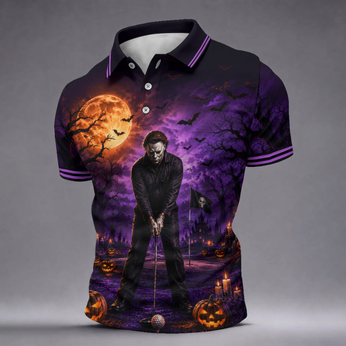 You Can't Kill The Bogeyman Halloween Polo Shirt, Hawaiian Golf Shirt, Mens Golf Apparel