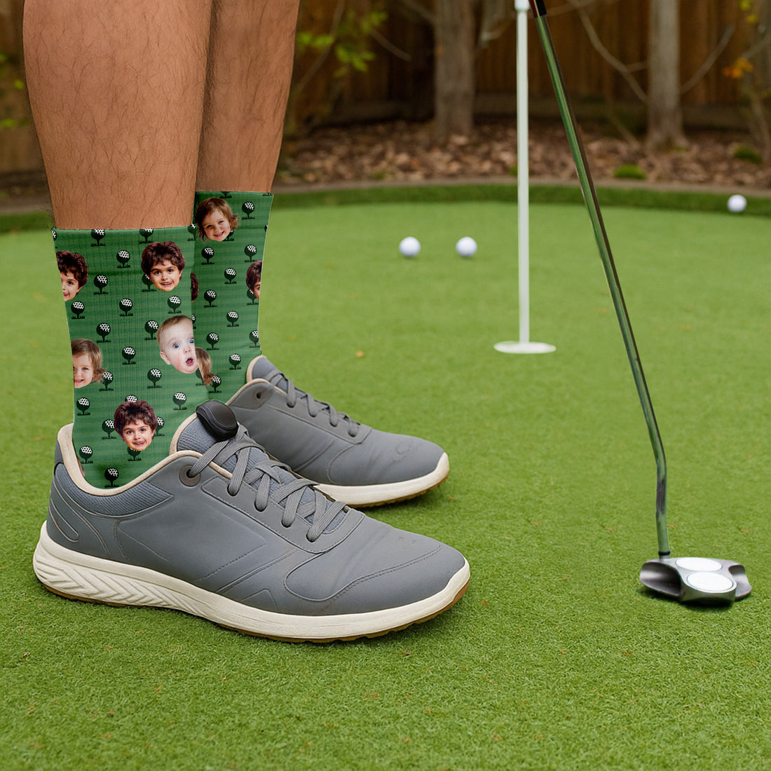 Custom Face Socks, Custom Photo Socks, Funny Golf Socks For Dad, Custom Father's Day Gift