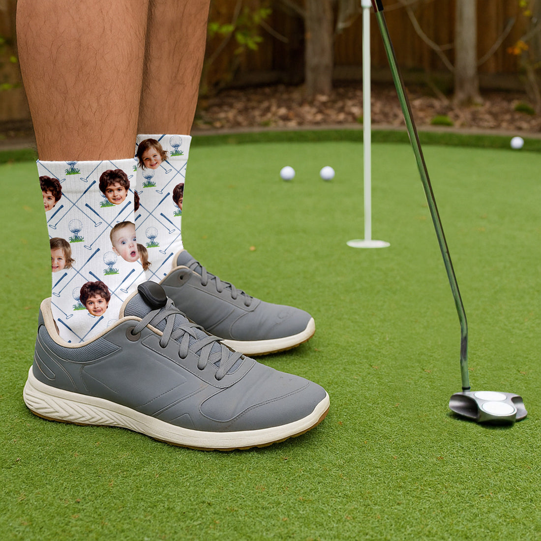 Custom Socks With Faces, Fun Socks For Men, Custom Father's Day Gift, Gifts For The Golfing Dad