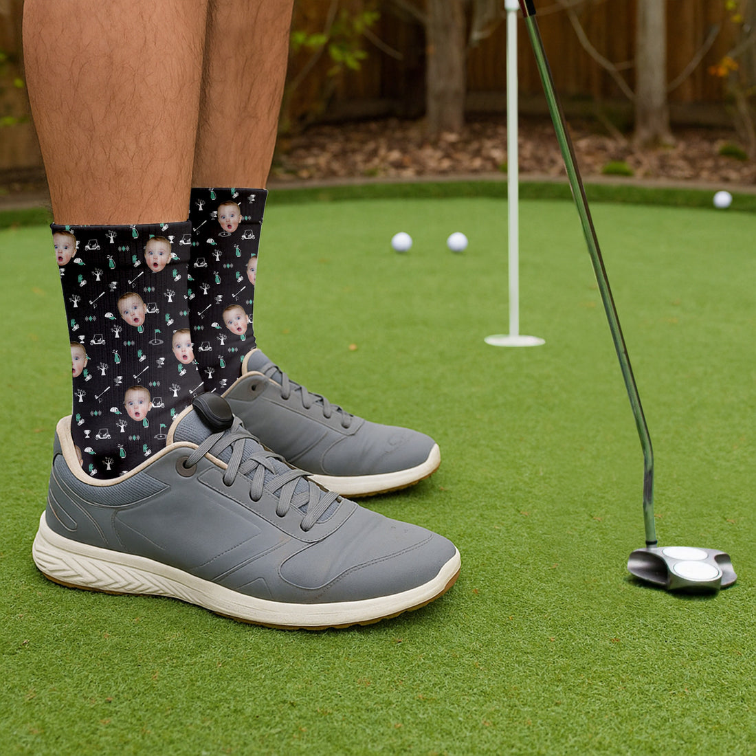 Custom Face Socks, Personalized Socks With Photos, Custom Father's Day Gift, Gifts For The Golfing Dad