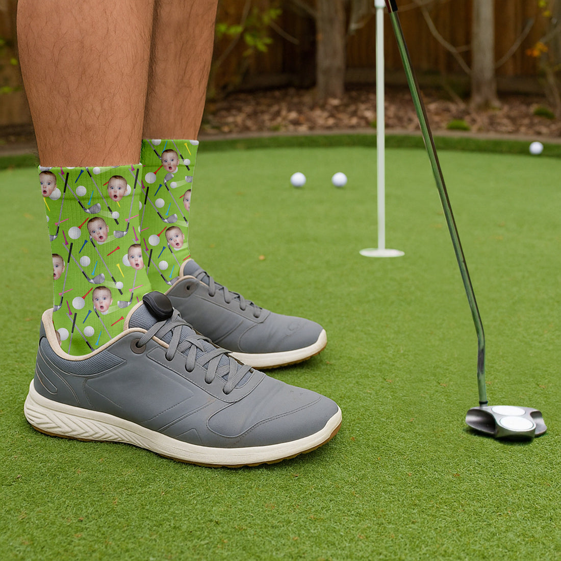 Custom Face Socks, Personalized Socks With Photos, Custom Father's Day Gift, Dad Golf Gifts