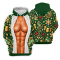 Green Muscle Santa Christmas Golf Shirt, Funny Mens Golf Shirts, Golf Gifts For Men