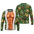 Green Muscle Santa Christmas Golf Shirt, Funny Mens Golf Shirts, Golf Gifts For Men