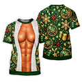 Green Muscle Santa Christmas Golf Shirt, Funny Mens Golf Shirts, Golf Gifts For Men