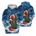 Blue Santa Golf Bag Christmas Golf Shirt, Golf Shirts For Women, Ladies Golf Shirts