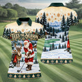 Tees The Season Santa Christmas Golf Shirt, Womens Golf Apparel, Womens Golf Clothing
