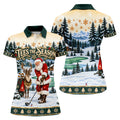 Tees The Season Santa Christmas Golf Shirt, Womens Golf Apparel, Womens Golf Clothing