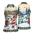 Tees The Season Santa Christmas Golf Shirt, Womens Golf Apparel, Womens Golf Clothing