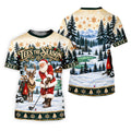 Tees The Season Santa Christmas Golf Shirt, Womens Golf Apparel, Womens Golf Clothing