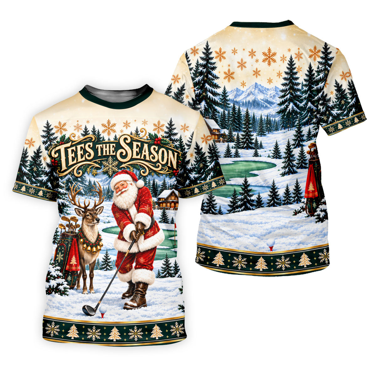 Tees The Season Santa Christmas Golf Shirt, Womens Golf Apparel, Womens Golf Clothing