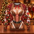 Reindeer Fur Corset Ugly Christmas Sweater, Funny Holiday Sweater, Funny Xmas Gift