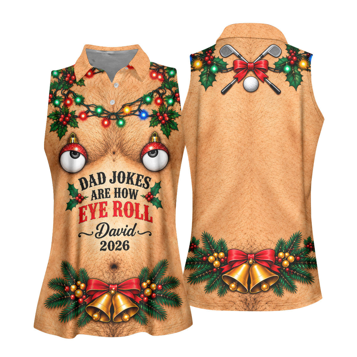 Funny Dad Jokes Eye Roll Christmas Golf Shirt, Ladies Golf Shirts, Ladies Golf Tops