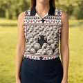 Black Sheep Fair Isle Christmas Golf Shirt, Ladies Golf Apparel, Golf Gifts For Women