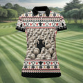 Black Sheep Fair Isle Christmas Golf Shirt, Ladies Golf Apparel, Golf Gifts For Women