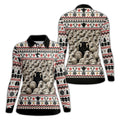 Black Sheep Fair Isle Christmas Golf Shirt, Ladies Golf Apparel, Golf Gifts For Women