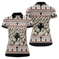Black Sheep Fair Isle Christmas Golf Shirt, Ladies Golf Apparel, Golf Gifts For Women