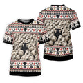 Black Sheep Fair Isle Christmas Golf Shirt, Ladies Golf Apparel, Golf Gifts For Women