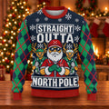 Straight Outta North Pole Ugly Christmas Sweater, Christmas Gifts, Golf Lover Gifts