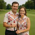 White Ornament Lace Bra Christmas Golf Shirt, Golf Polo For Men, Mens Golf Shirts