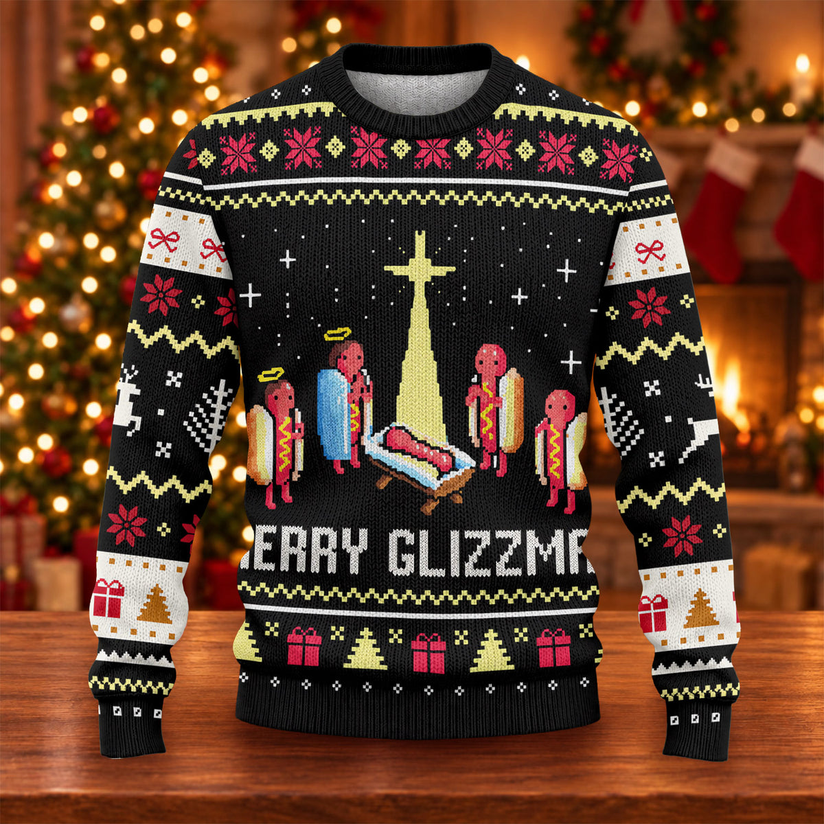 Ugly Christmas Sweater Merry Glizzmas Hot Dogs, Christmas Golf Gift, Golf Lover Gifts